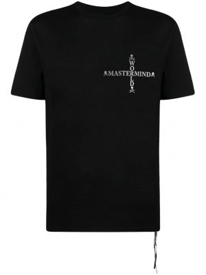 Памучна тениска с принт Mastermind World черно