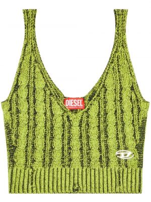Crop top cu broderie tricotate Diesel verde