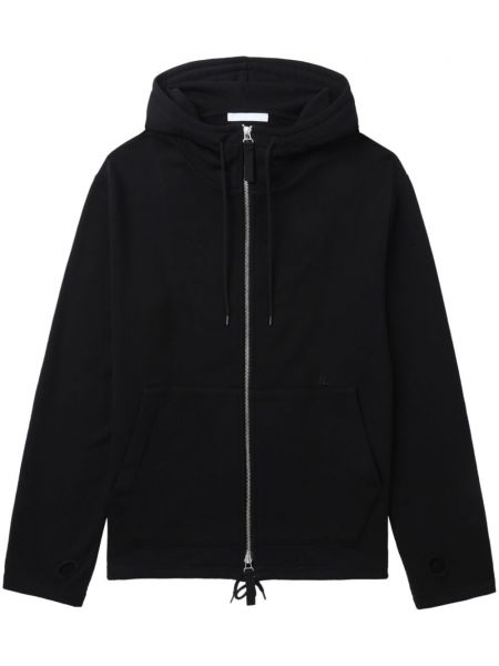 Pamučna hoodie s kapuljačom Helmut Lang crna