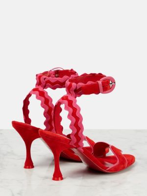 Sandale din piele de căprioară Christian Louboutin roșu