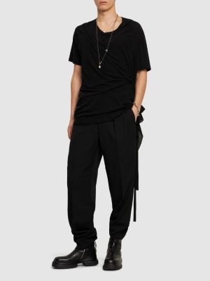 Bavlněné kalhotky string Yohji Yamamoto černé
