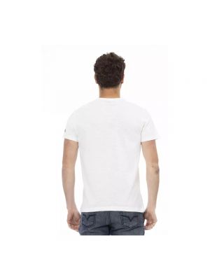 Camisa de algodón con estampado Trussardi blanco
