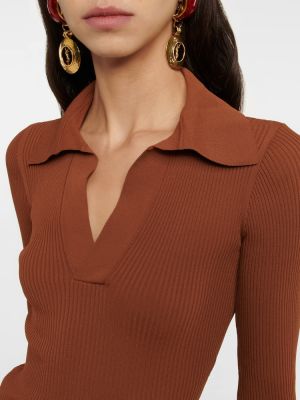 Sweter Saint Laurent brązowy