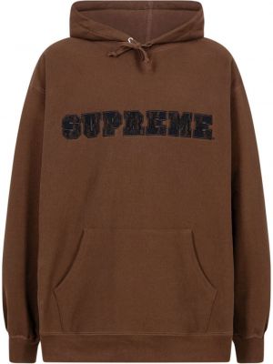Nėriniuotas džemperis su gobtuvu Supreme ruda