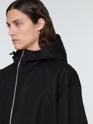 Bombažna jakna s kapuco Bottega Veneta črna