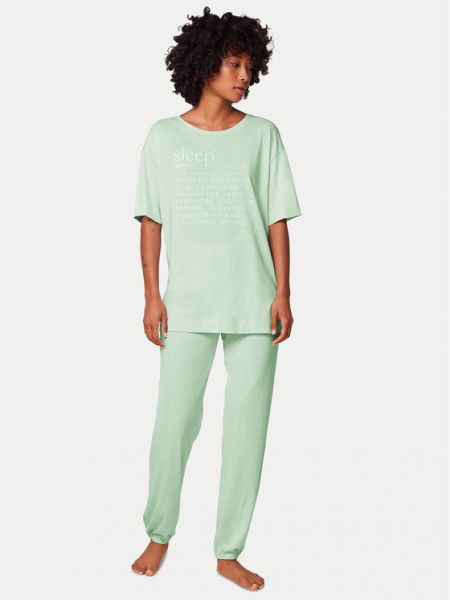 Pijamale cu croială lejeră Triumph verde
