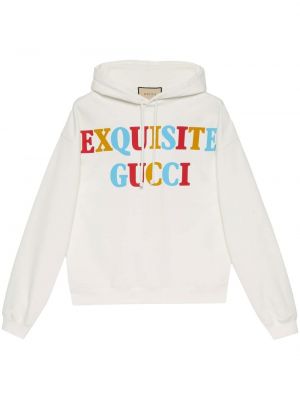 Kapučdžemperis ar apdruku Gucci balts