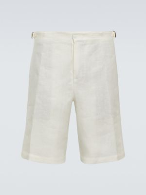 Lanene bermuda kratke hlače Loro Piana bijela