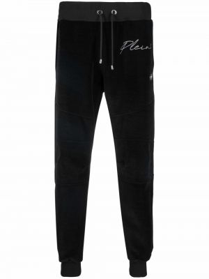 Terciopelo pantalones de chándal Philipp Plein negro