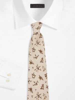 Хлопковый шелковый галстук в цветочек Isaia