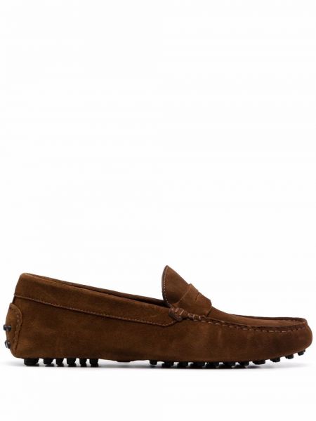 Semišové loafers Scarosso hnědé