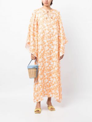 Sukienka w kwiatki z nadrukiem Bambah pomarańczowa