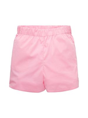 Pantaloni scurți din denim cu talie înaltă din bumbac drapate Tom Tailor Denim - roz