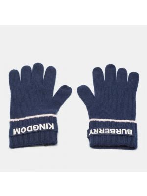 Rękawiczki z kaszmiru Burberry Vintage niebieskie