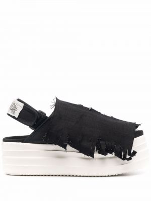 Obrabljene sandali s platformo Rick Owens črna