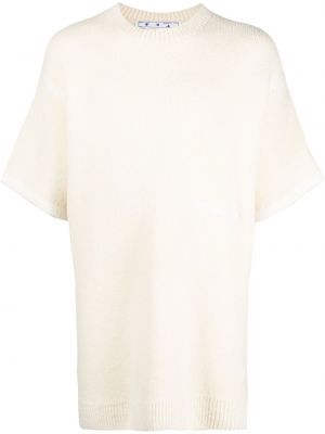 Megztas marškinėliai Off-white balta