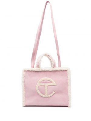 Велурени шопинг чанта Telfar розово