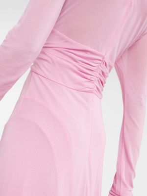 Asimetrična midi haljina od jersey Isabel Marant ružičasta