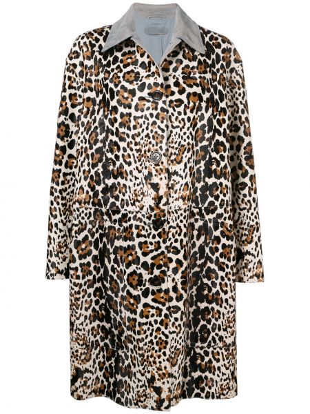 Abrigo con estampado leopardo Bottega Veneta marrón