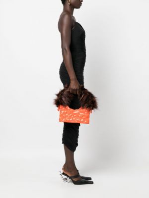 Shopper kabelka s kožíškem Ottolinger oranžová