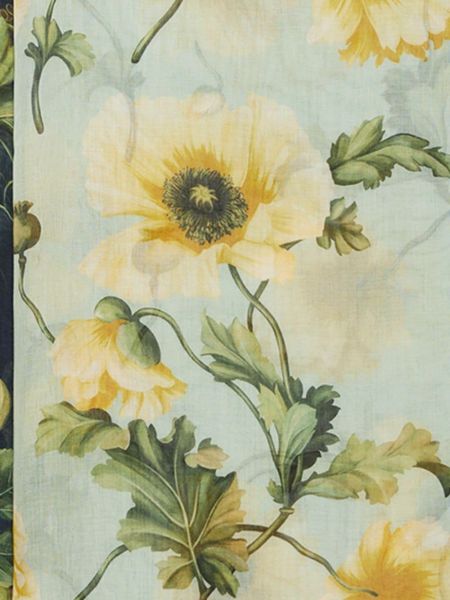 Kašmira šalle ar ziediem ar apdruku Oscar De La Renta zaļš