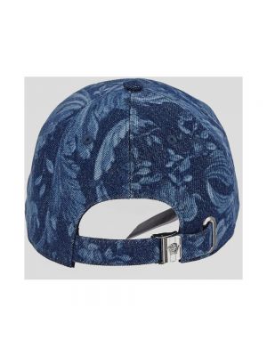 Gorra de algodón Versace azul