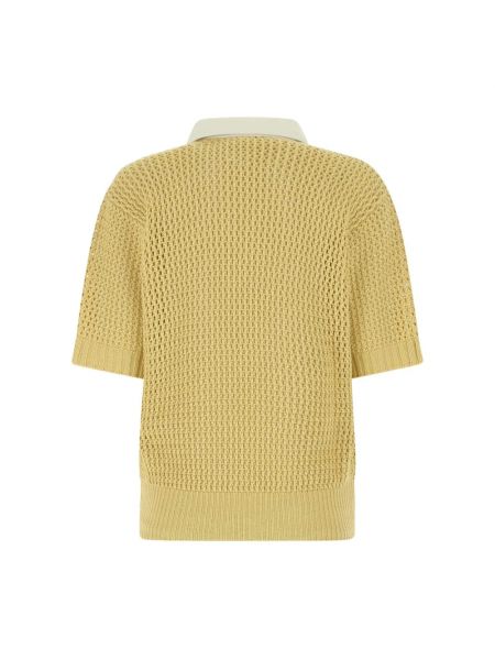 Blusa de cachemir de algodón con estampado de cachemira Agnona amarillo
