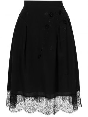 Midi sukně s výšivkou Shiatzy Chen černé