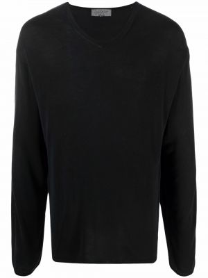 Jersey de punto con escote v de tela jersey Yohji Yamamoto Pre-owned negro