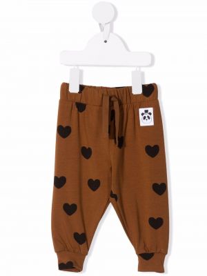 Pantaloni con stampa Mini Rodini marrone