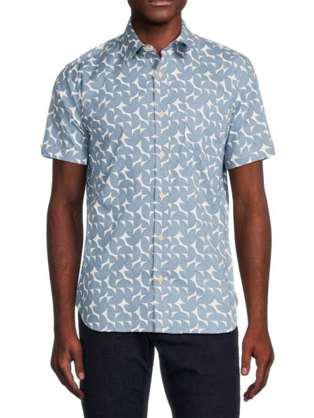 Рубашка с принтом с геометрическим узором Ben Sherman синяя