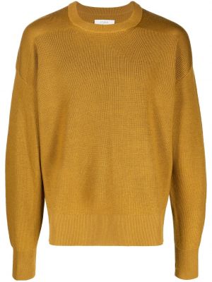 Sweter z wełny merino z okrągłym dekoltem Studio Nicholson żółty