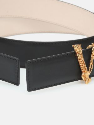 Cinturón de cuero Versace negro