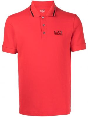 Poloskjorte med print Ea7 Emporio Armani rød