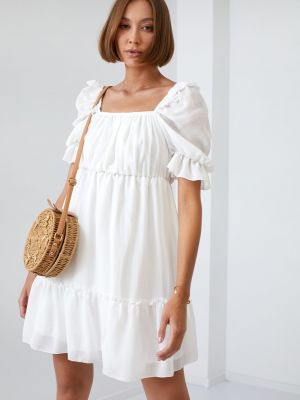 Φόρεμα με βολάν Fasardi λευκό