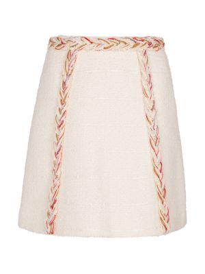Μάλλινη φούστα mini tweed Giambattista Valli λευκό