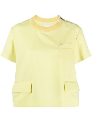 T-shirt con tasche Sacai giallo