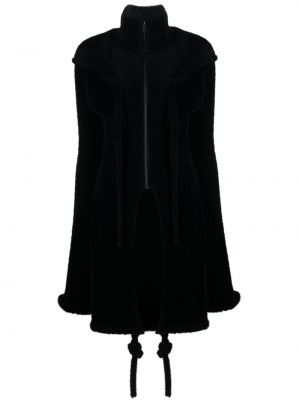 Palton de blană cu glugă Ottolinger negru