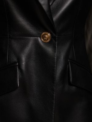 Odinė striukė Versace juoda
