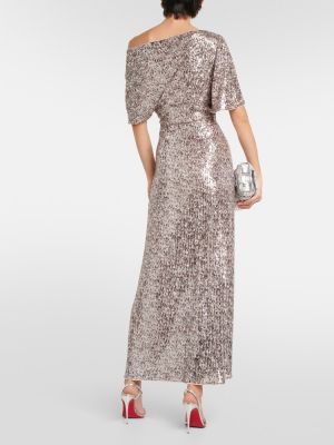 Dolga obleka s potiskom z leopardjim vzorcem Diane Von Furstenberg srebrna