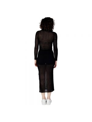 Sukienka midi z długim rękawem Calvin Klein Jeans czarna