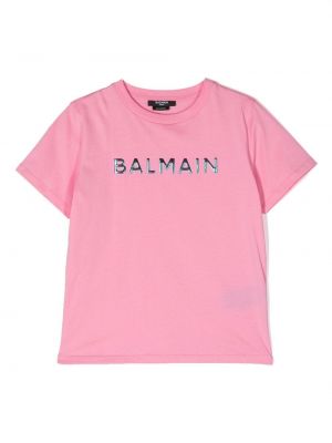 T-shirt för tjejer Balmain Kids rosa