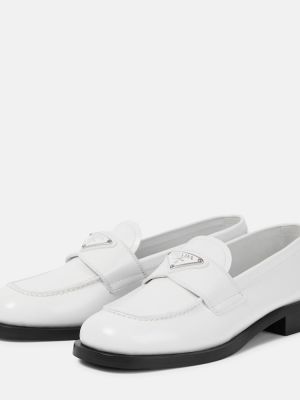 Loafers di pelle Prada bianco