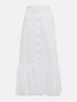 Bavlněné midi sukně Caroline Constas - bílá