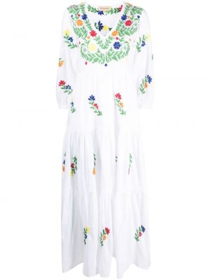 Памучна рокля на цветя Muzungu Sisters бяло