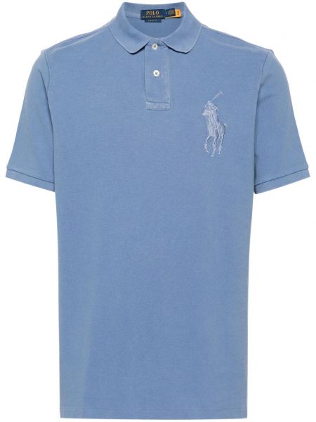 Поло тениска бродирана Polo Ralph Lauren синьо