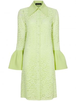 Srajčna obleka s cvetličnim vzorcem s čipko Proenza Schouler zelena