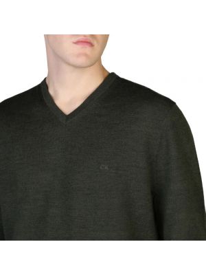Jersey de lana manga larga de tela jersey Calvin Klein verde
