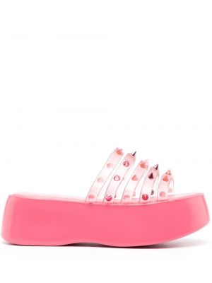 Plateau sandale mit spikes Jean Paul Gaultier pink