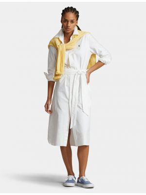 Priliehavé košeľové šaty Polo Ralph Lauren biela